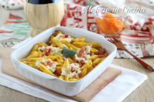 Pasta al forno zucca e pancetta